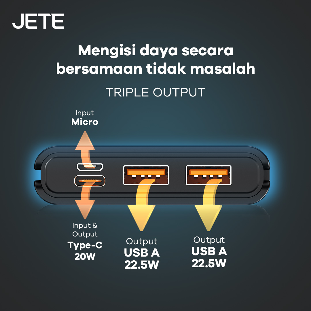 Jual Powerbank JETE C11 Series 10 000 MAh Doran Gadget